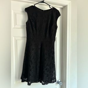 Wisp Petites cap sleeve black dress